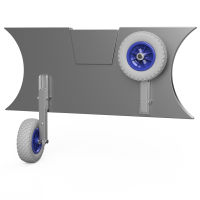 Hjul hjulsæt til gummibåd sammenklappelig betjening med én hånd rustfrit stål A4 SUPROD HD200, grå/blå