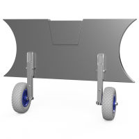 Strandwielen spiegelwielen voor rubberboot opvouwbaar bediening met één hand roestvrij staal A4 SUPROD HD200, grijs/blauw