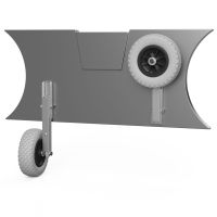 Sjösättningshjul transporthjul för akterspegel för gummibåtar hopfällbar enhandsmanövrering rostfritt stål A4 SUPROD HD200, grå/svart