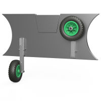 Hjul hjulsæt til gummibåd sammenklappelig betjening med én hånd rustfrit stål A4 SUPROD HD200, sort/grøn