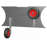 Ruote di lancio coppia ruote di poppa per gommoni pieghevole funzionamento con una sola mano acciaio inox A4 SUPROD HD200, nero/rosso