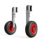 Sjösättningshjul transporthjul för akterspegel för gummibåtar hopfällbar enhandsmanövrering rostfritt stål A4 SUPROD HD200, svart/röd