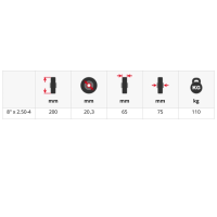1 x Polyuretanhjul Ø 200 mm 2,50-4 Glideleie rulle utskytningshjul punkteringssikker, svart/rødt