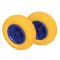 2 x Roda de Poliuretano Ø 200 mm 2.50-4 rolamento liso, À PROVA DE FURO, amarelo/azul