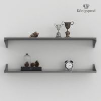B-goods Stainless Steel Wall Shelf, Kitchen, Bookshelf, KÖNIGSPROD Asteria