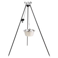 Tripod 180 cm with Crank Swivel Grill Wok Goulash Kettle Stainless Steel Pot