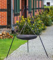 Dreibein 180 cm mit Kurbel Schwenkgrill Wok Gulaschkessel Edelstahltopf