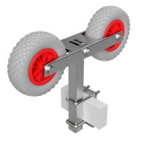 Pendel Doppelrad Abrollvorrichtung Sliphilfe Bootstrailer PU-Reifen SUPROD RKDO2-200-PU, Ø 200 mm