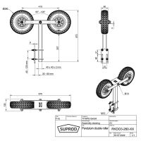 Pendule double roue dispositif de roulement aide à la mise à leau remorque pour bateau pneus en PU SUPROD RKDO3-260-PU, Ø 260 mm
