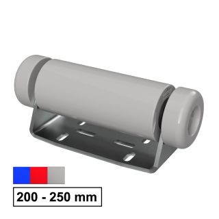 Rodillo lateral de poliuretano con soporte B, incluyendo las tapas de los extremos, Remolque para barcos, SUPROD, acero galvanizado