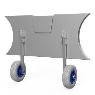 Spiegelwielen strandwielen voor rubberboot transportwielen opvouwbaar roestvrij staal SUPROD ET200, grijs/blauw