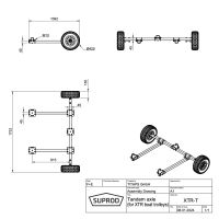 Tandem axle for XTR series Launching Trolley Hand Trailer Harbour Trailer SUPROD, Ø 420 mm