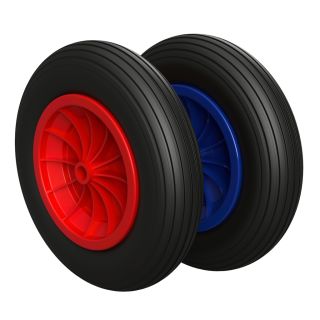 Polyuretanhjul Ø 350 mm 3.50-8 Glideleie trillebårhjul dekk punkteringssikker