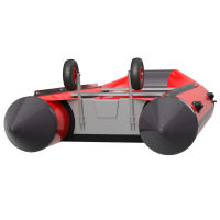 Coppia ruote di poppa ruote di lancio per gommoni di trasporto pieghevole acciaio inox SUPROD ET260, nero/rosso