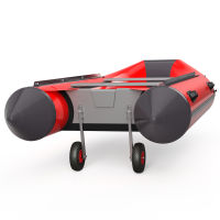 Coppia ruote di poppa ruote di lancio per gommoni di trasporto pieghevole acciaio inox SUPROD ET260, nero/rosso