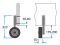 Sjøsettingshjul for småbåter transporthjul til akterspeil rustfritt stål SUPROD LD160, svart/blå