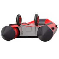 Coppia ruote di poppa ruote di lancio per gommoni di trasporto pieghevole acciaio inox SUPROD ET350, nero/rosso