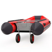 Spiegelwielen strandwielen voor rubberboot transportwielen opvouwbaar roestvrij staal SUPROD ET350, zwart/rood