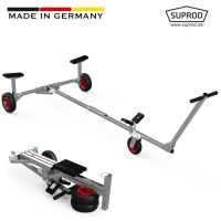 Foldable Boat Trolley for Small Boats and Dinghies Optimist Hand Trailer Boat Cart SUPROD TR200-L, PU, Ø 200 mm, black/red