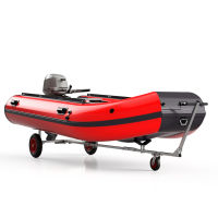 Opvouwbare boot trolley vor rubberboot strandtrailer handtrailer rubberboot trailer boottrailer SUPROD TR350-L, PU, Ø 350 mm, zwart/rood