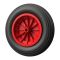 1 x Polyurethanhjul Ø 350 mm 3.50-8 glideleje trillebørshjul dæk modstandsdygtig over for punktering, sort/rød