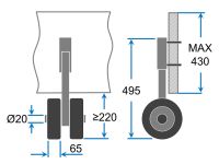 Transporthjul til akterspeil sjøsettingshjul rustfritt stål SUPROD EW200, grå/svart