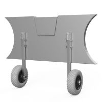 Spiegelwielen strandwielen voor rubberboot transportwielen opvouwbaar roestvrij staal SUPROD ET200, grijs/zwart