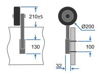 Roues de mise à leau pour annexes roues de halage pour pneumatiques tableau arrière pliable acier inoxydable SUPROD ET200, gris/noir