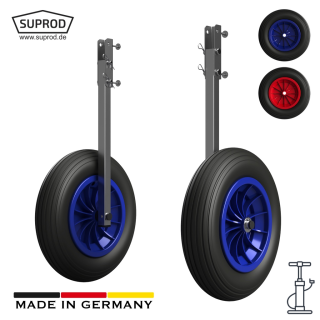 Launching Wheels with PNEUMATIC WHEELS, Dinghy Wheels, SUPROD ET350-LU, Stainless Steel