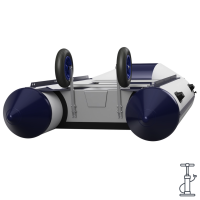 Coppia ruote di poppa ruote di lancio per gommoni pieghevole acciaio inox SUPROD ET350-LU, nero/blu