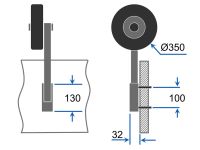 Roues de mise à leau pour annexes roues de halage pour pneumatiques pliable acier inoxydable SUPROD ET350-LU, noir/bleu