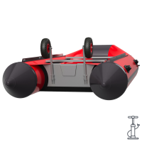 Rodas de transom rodas de lançamento de bote de barco Insufláveis dobrável aço inoxidável SUPROD ET260-LU, preto/vermelho