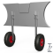 Transporthjul til akterspeil sjøsettingshjul for gummibåt sammenleggbar rustfritt stål SUPROD ET260-LU, svart/rød