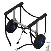 Wózek kajakowy z oponami pneumatycznymi wózek transportowy deska SUP aluminium SUPROD KW260-LU, czarny/niebieski