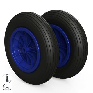2 x hjul (svart/blå)