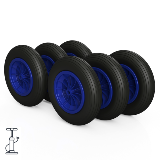 6 x roue (noir / bleu)