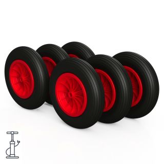 6 x wiel (zwart/rood)