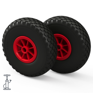 2 x hjul (svart/rött)