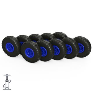 10 x hjul (svart/blå)