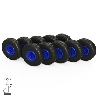 10 x rueda (negro/azul)