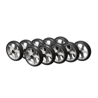 10 x PU hjul (sort/grå)