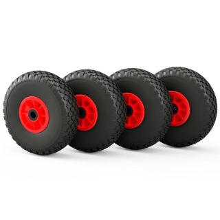4 x PU-wiel (zwart/rood)