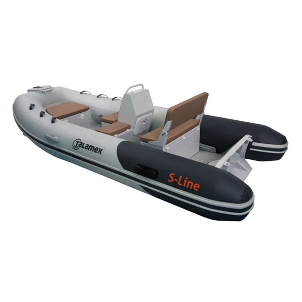 Talamex RIB Festrumpfschlauchboot S-Line SLN380, Aluminiumboden (Festrumpf), grau/blau Freizeit Sport 1