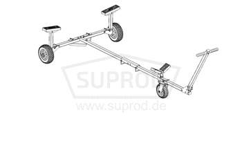 Foldable Boat Trolley for Small Boats and Dinghies Optimist Hand Trailer Boat Cart SUPROD TR200, PU, Ø 200 mm 3