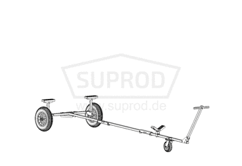 Foldable Launching Trolley with PNEUMATIC WHEELS, Hand Trailer, SUPROD TR350-LU 3