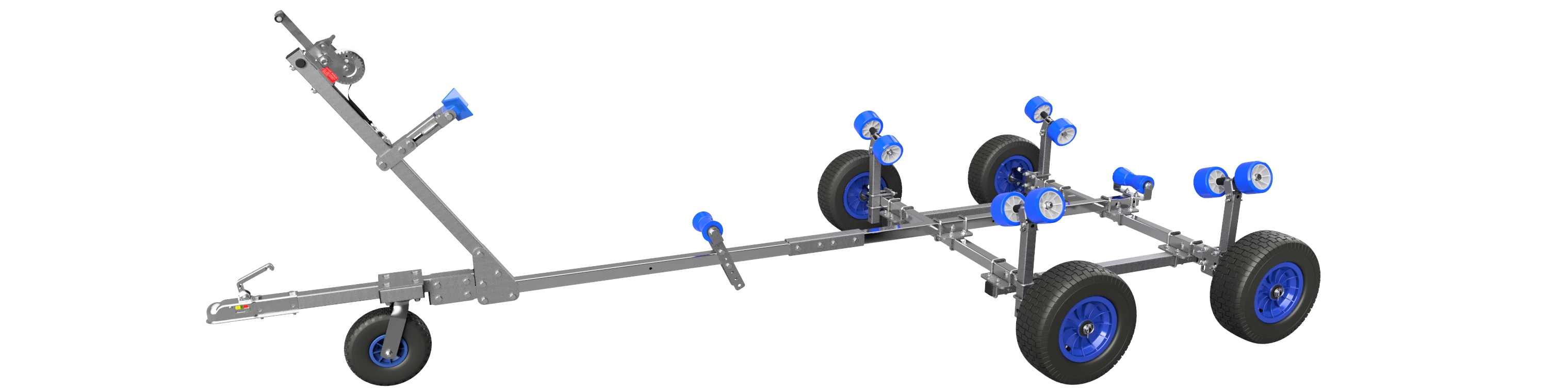 Strandtrailer handtrailer haven trailer boottrailer boot kar SUPROD XTR-L360R-W1-TR, Ø 420 mm voor opblaasbare boten, zeilboten, vissersboten voor Laser boten 1