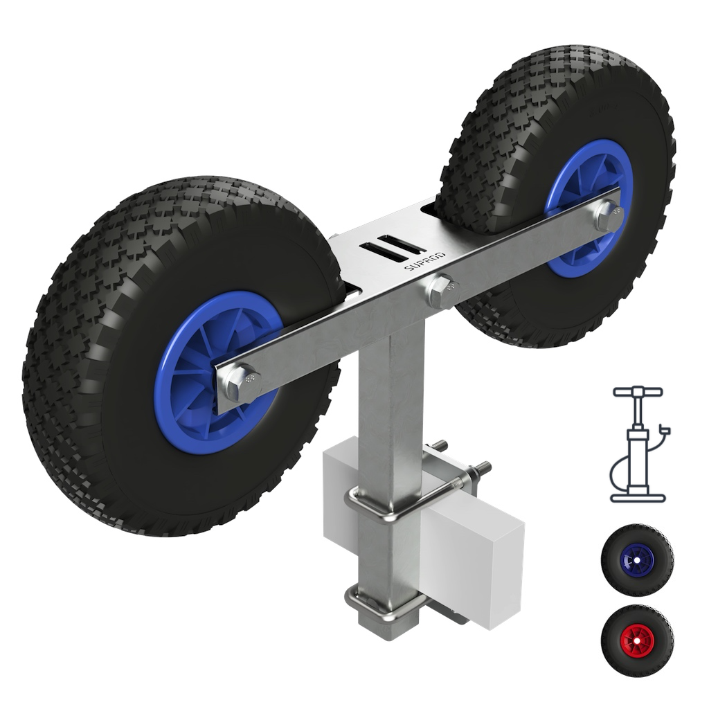 Pendulum double roller, Boat trailer, Pneumatic tyres, SUPROD RKDO3-260-LU, Ø260 1