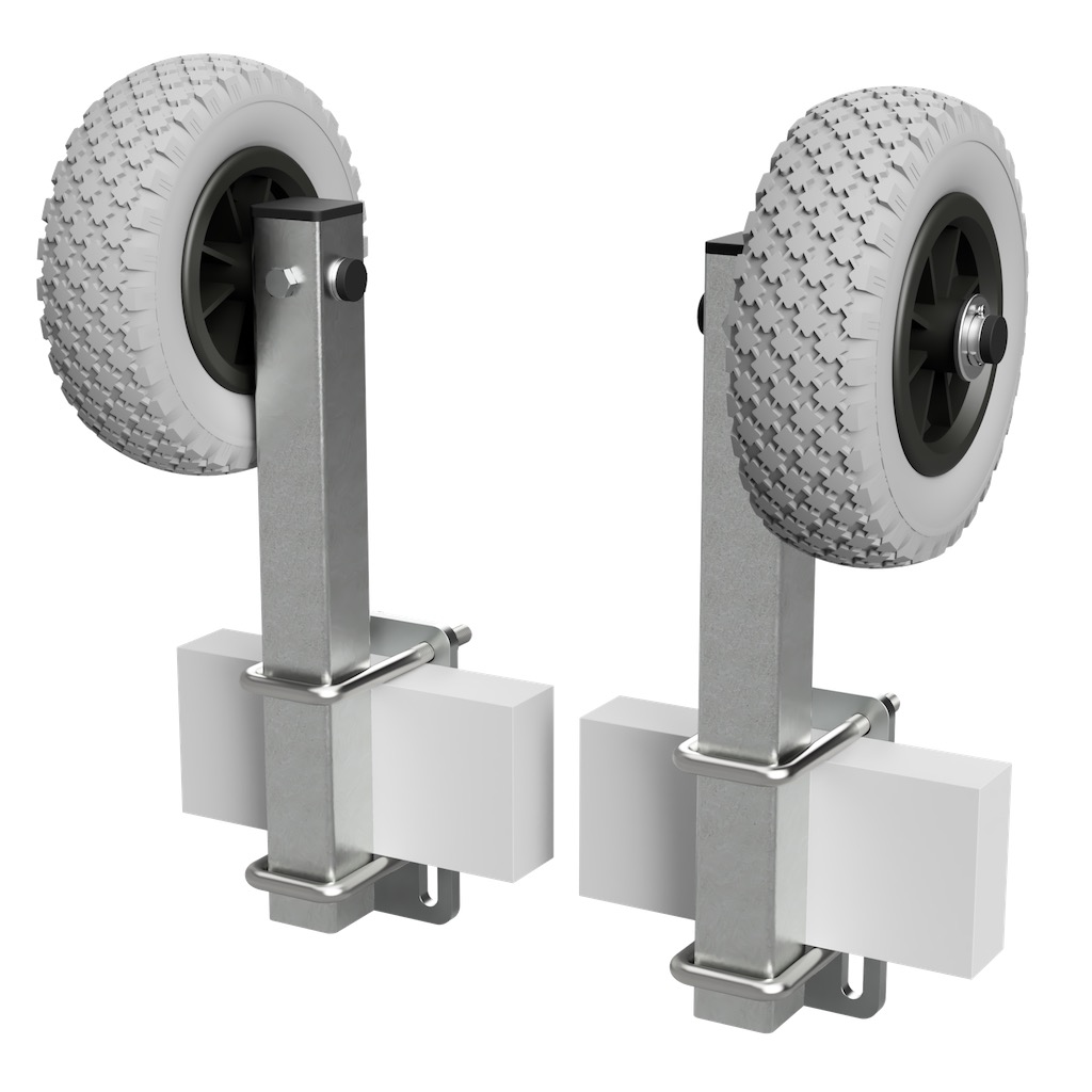Rollers with Support Launching Aid Boat Trailer PU Tires SUPROD RKSID-200-PU, Ø 200 mm, grey/black Boat Roller Rolls Side Rollers 1