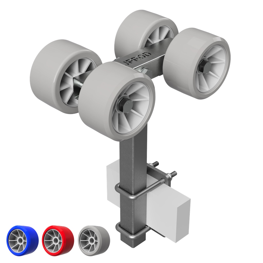 4-fold Rolls Launching Trolley Launching Aid Boat Trailer TPU Tires SUPROD RKSRLX-4-TPU, Ø 120 mm Boat Roller Side Rollers Pendulum Rollers Rolling Device 1