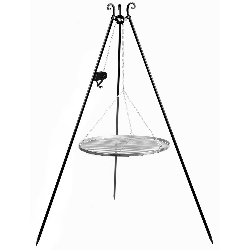 Dreibein 180 cm mit Kurbel Schwenkgrill Wok Gulaschkessel Edelstahltopf 1